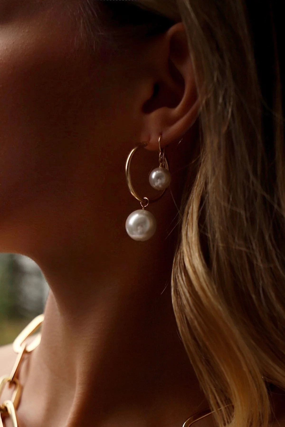 OVERSIZED AUDREY PEARL HOOPS | Katie Waltman Jewelry
