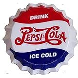 Signs 4 Fun SYPC14 Pepsi Molded Bottle Cap Die Cut Sign, Red | Amazon (US)