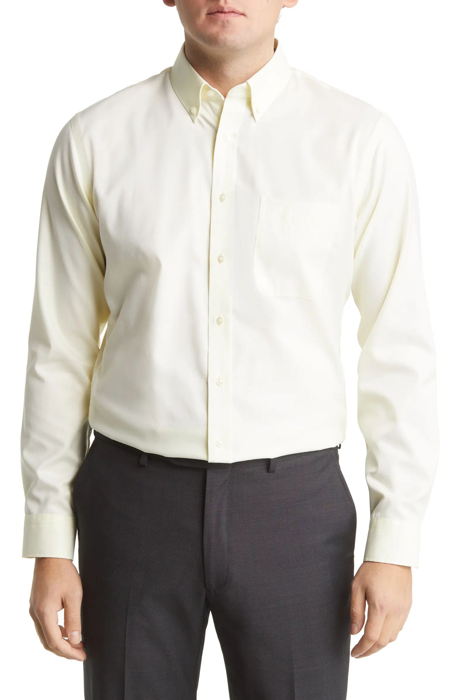 Trim Fit Non-Iron Royal Oxford Solid Button-Down Dress Shirt | Nordstrom