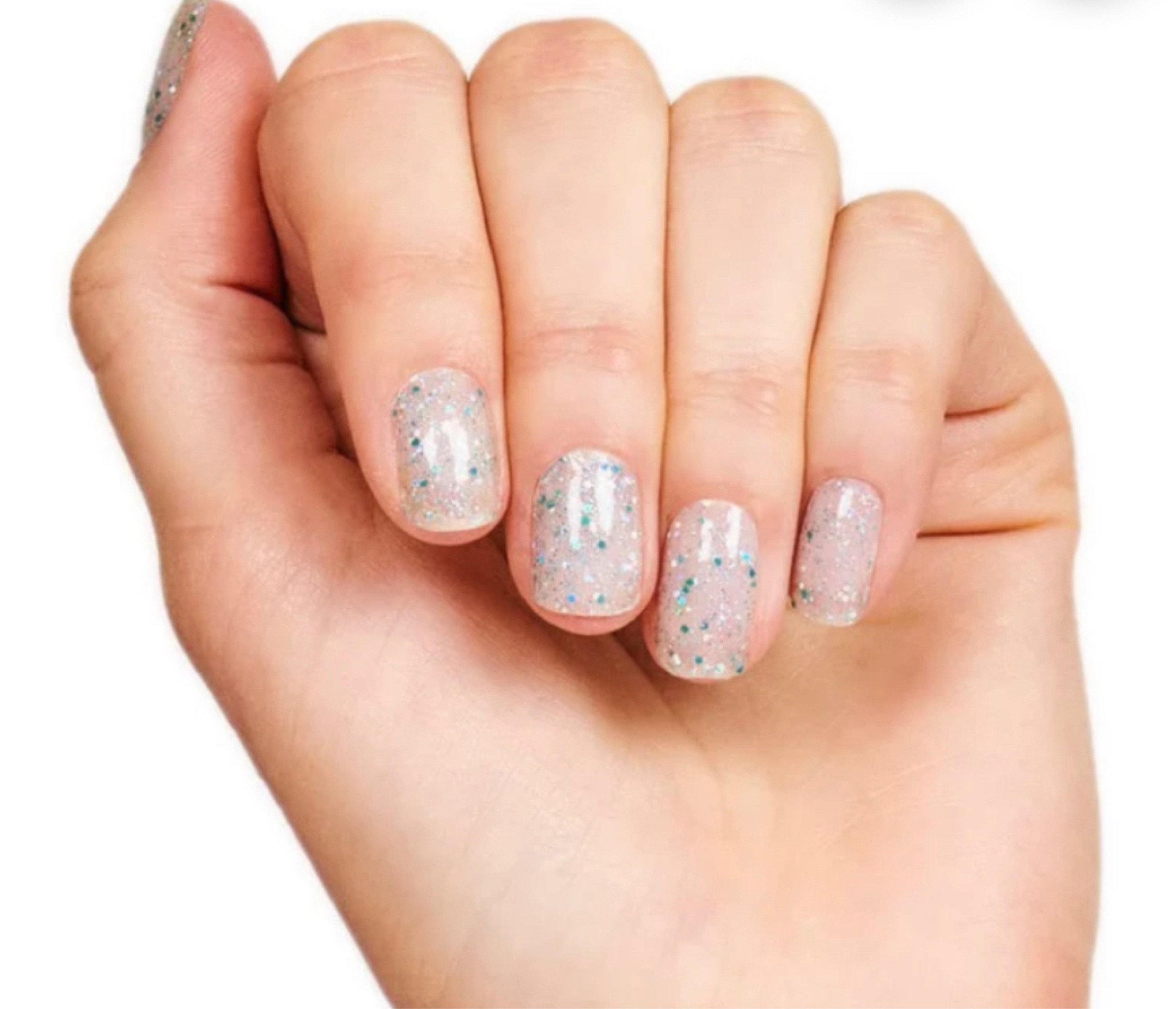 Layer this translucent glitter nail strip set over a solid polish!

#LTKbeauty #LTKstyletip