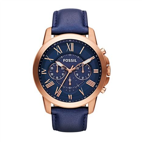 Herrenuhr blaues Leder roségold | thejewellershop.com (DE)