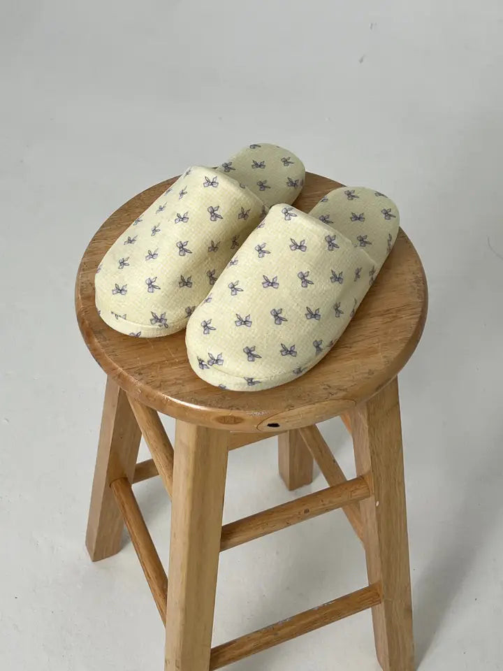 LAVENDER BOWS SLIPPERS | Katie Waltman Jewelry