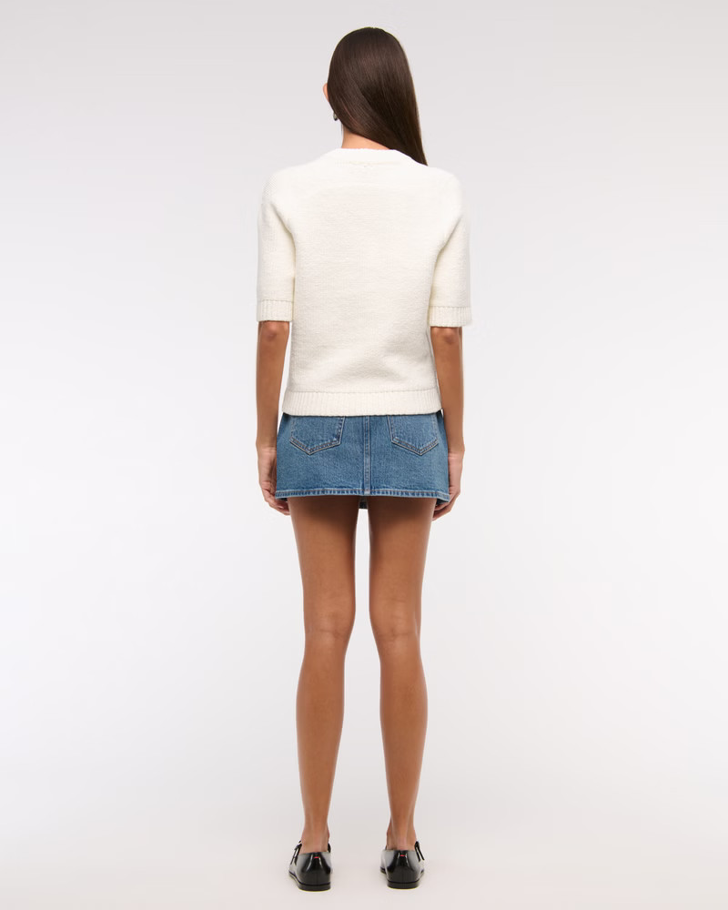 The A&F Madeline Textural Crew Sweater Tee | Abercrombie & Fitch (US)