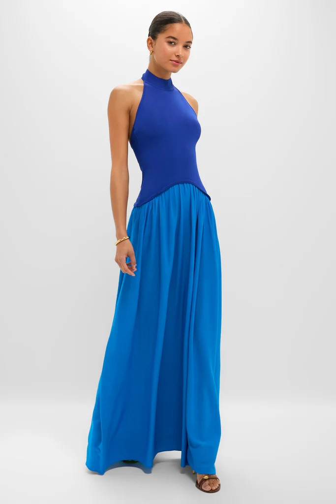 Cosmic Blue Soglio Halter Maxi Dress | Tuckernuck (US)