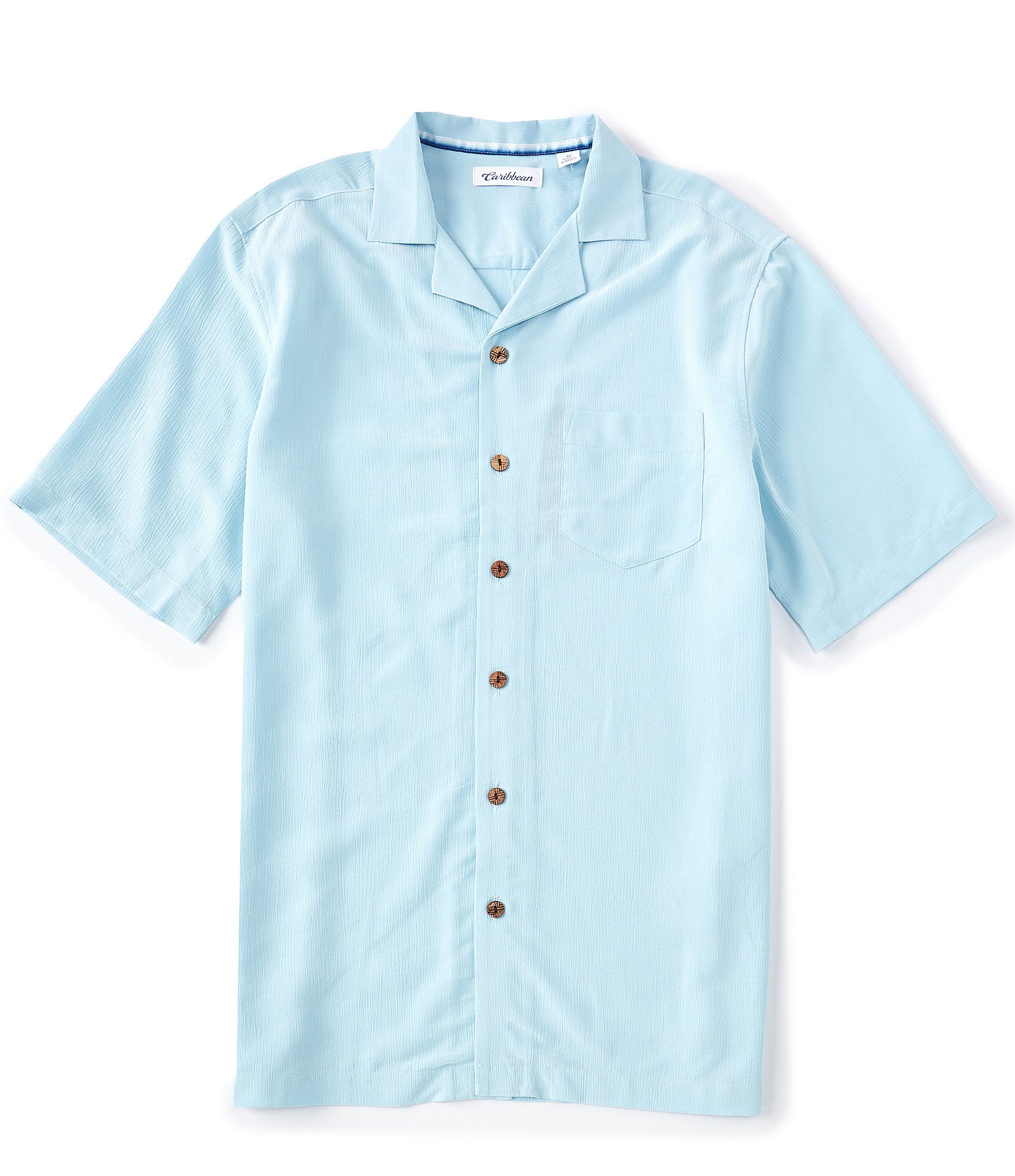 Caribbean Crinkle Modal Poly Short-Sleeve Woven Camp Shirt | Dillard's | Dillard's