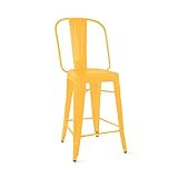 Design Lab MN Dreux chair Barstools, Set of 4, Yellow | Amazon (US)