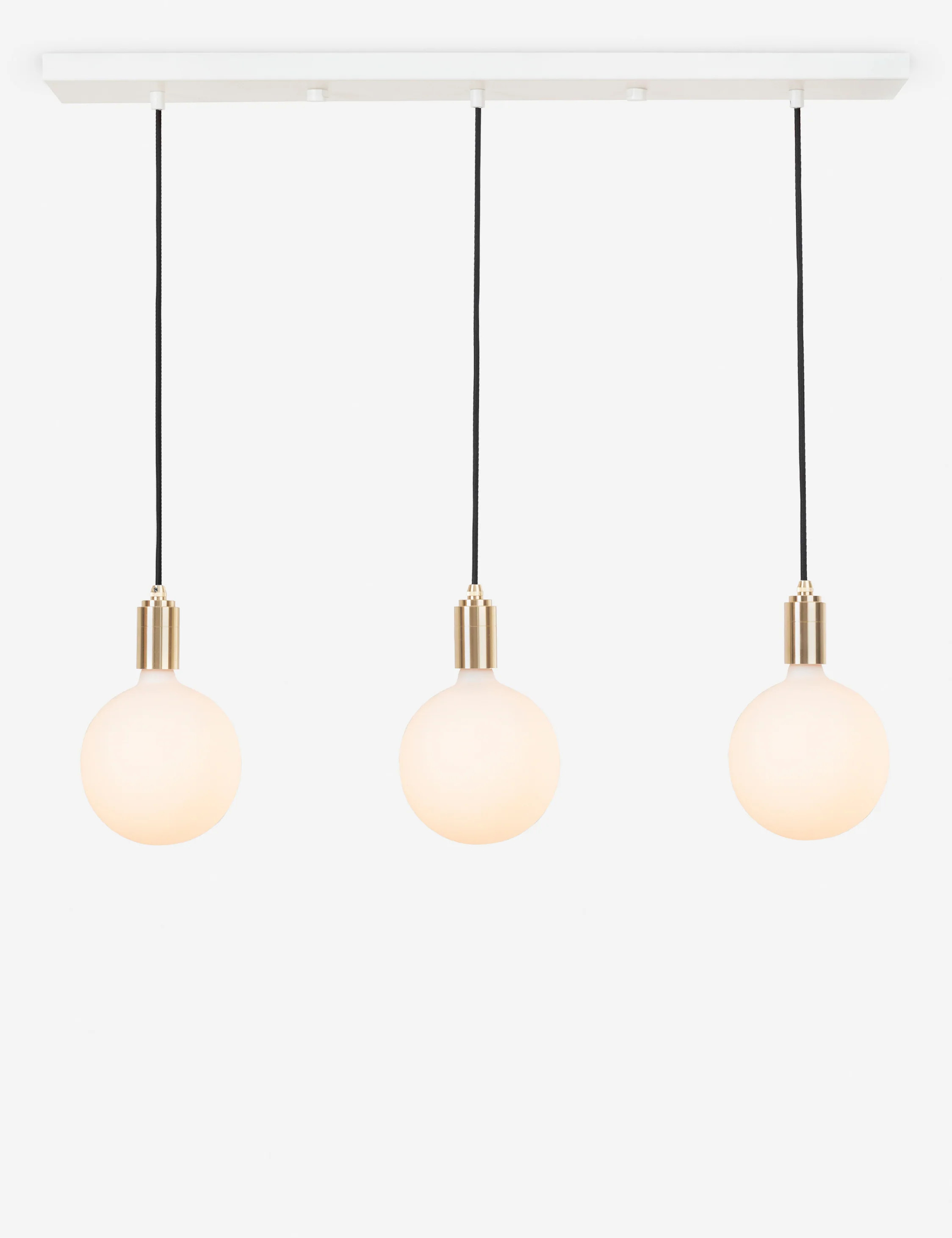 [910]Triple Linear Pendant Light with Sphere IV by Tala, Brass 31.5"W | Lulu and Georgia 