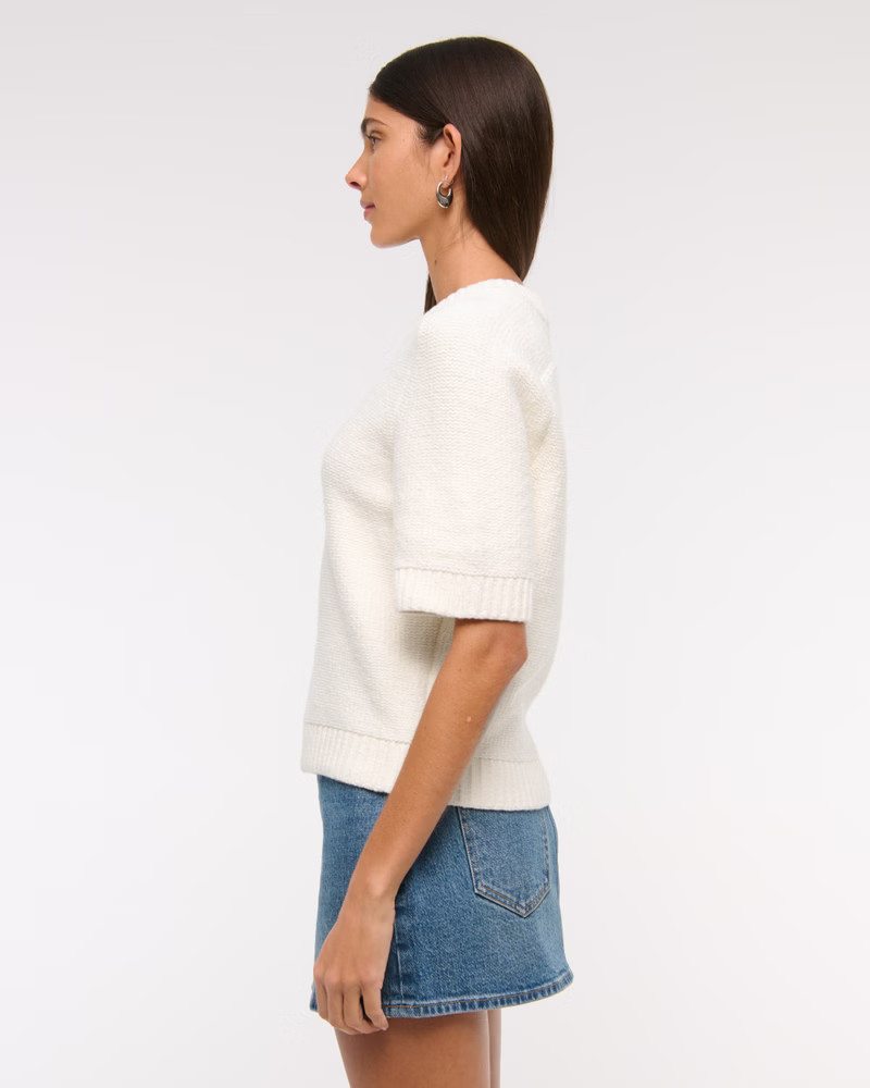 The A&F Madeline Textural Crew Sweater Tee | Abercrombie & Fitch (US)