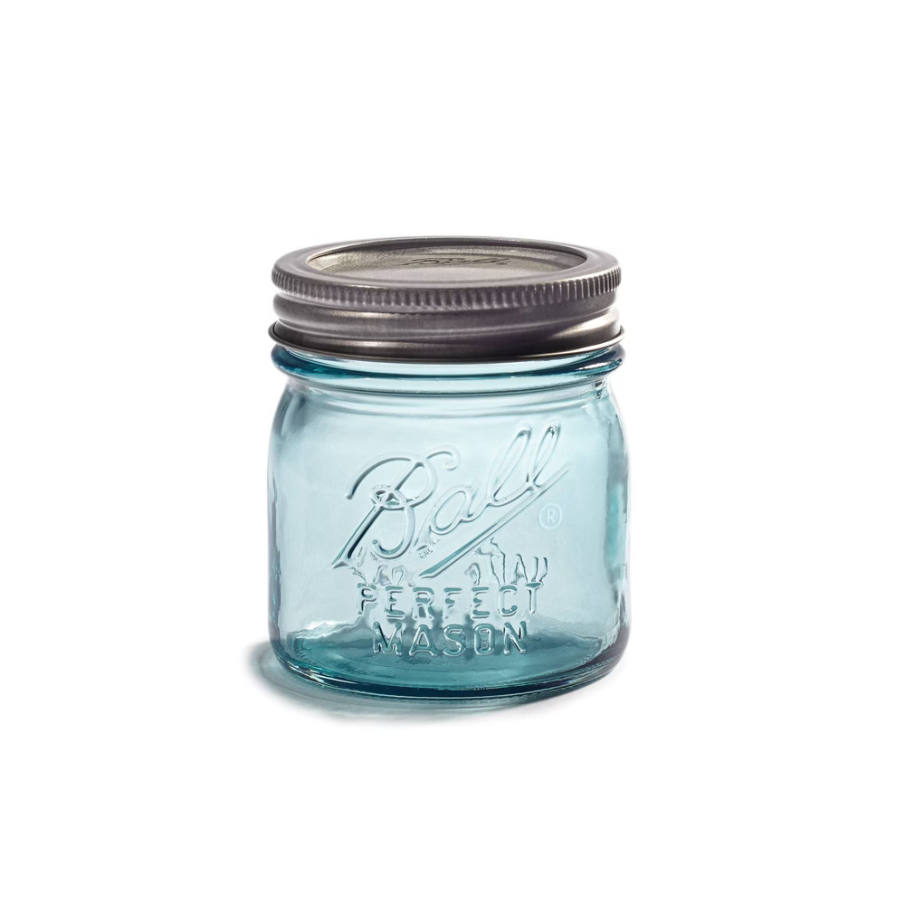 Ball 8oz 4pk Aqua Vintage Regular Mouth Jars | Target