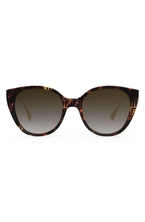 Fendi Baguette Cat Eye Sunglasses in Colored Havana /Brown Polar at Nordstrom | Nordstrom