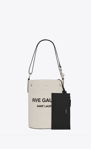 rive gauche bucket bag in linen | Saint Laurent Inc. (Global)