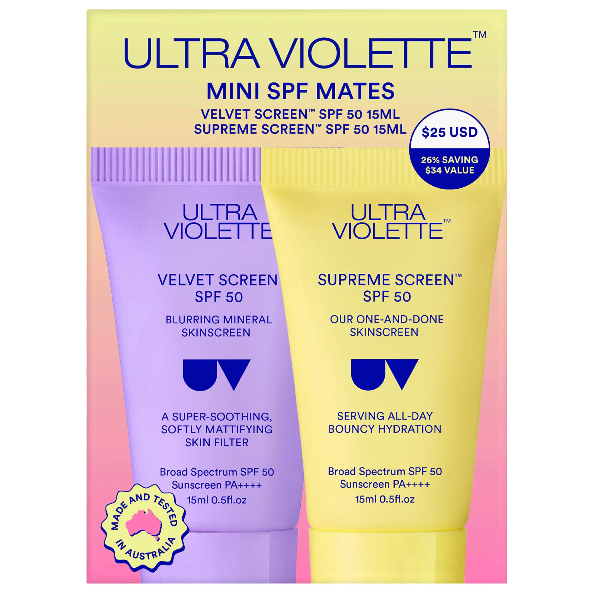 [998]Ultra Violette Mini SPF Mates SPF 50 Hydrating and Mattifying Sunscreen Duo | Sephora (US)