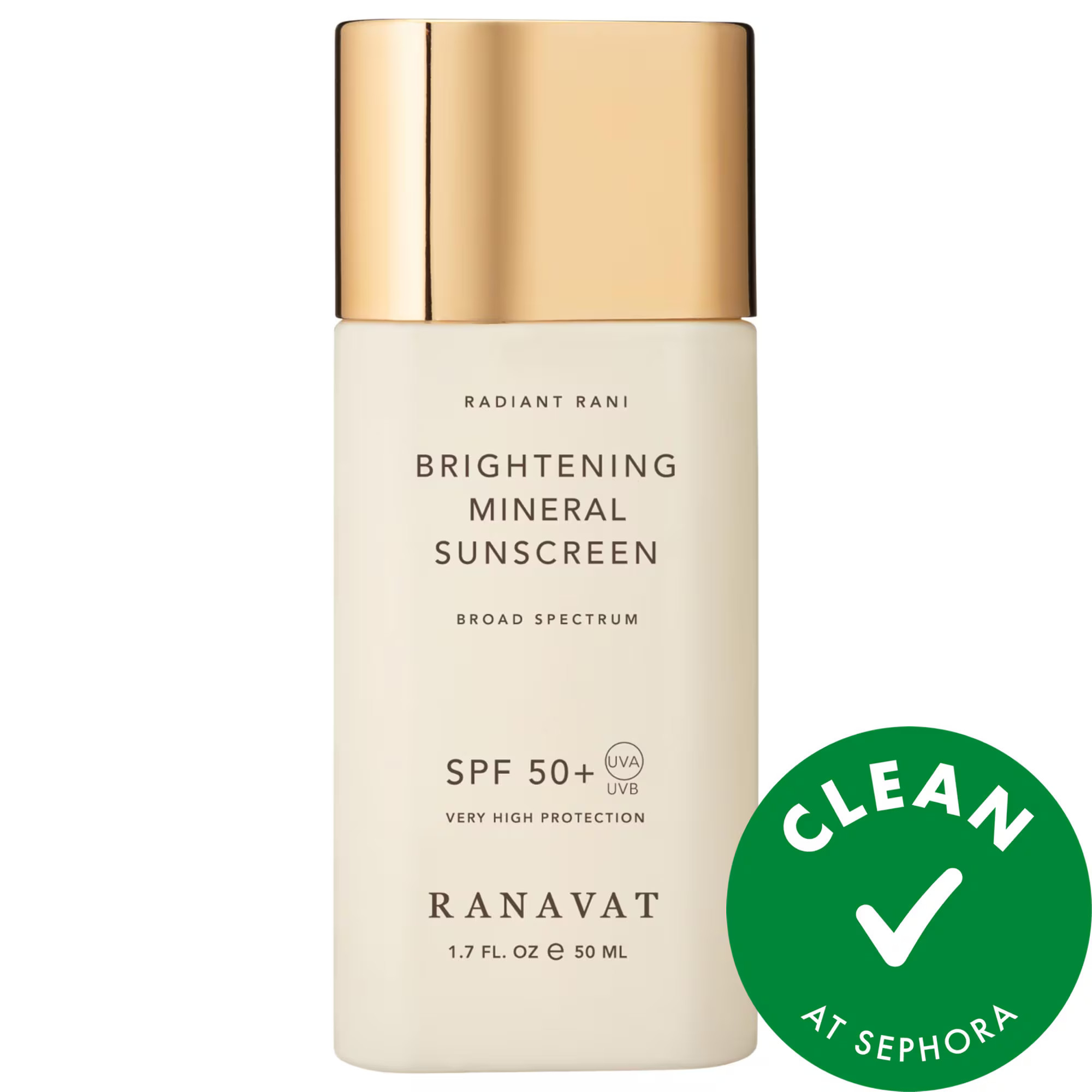 [998]RANAVAT Radiant Rani Daily Brightening Mineral Sunscreen, SPF 50+ with Saffron 1.7 oz/50 mL | Sephora (US)