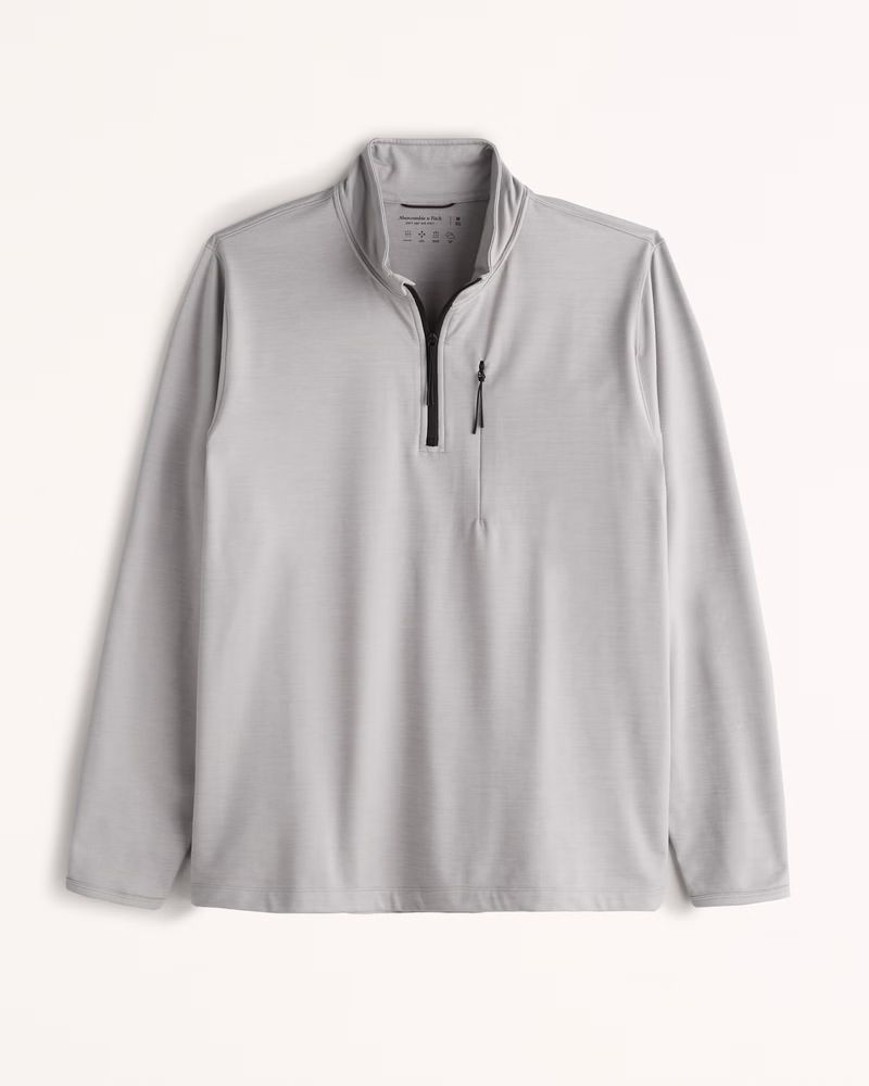 Abercrombie & Fitch Men's Airknit Quarter-Zip in Light Grey - Size XS | Abercrombie & Fitch (US)