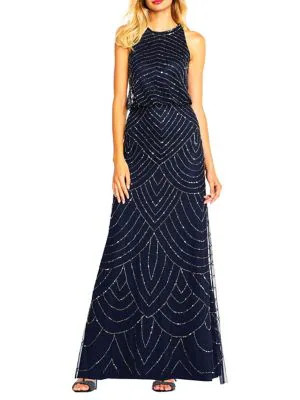 Beaded Sleeveless Gown | The Bay