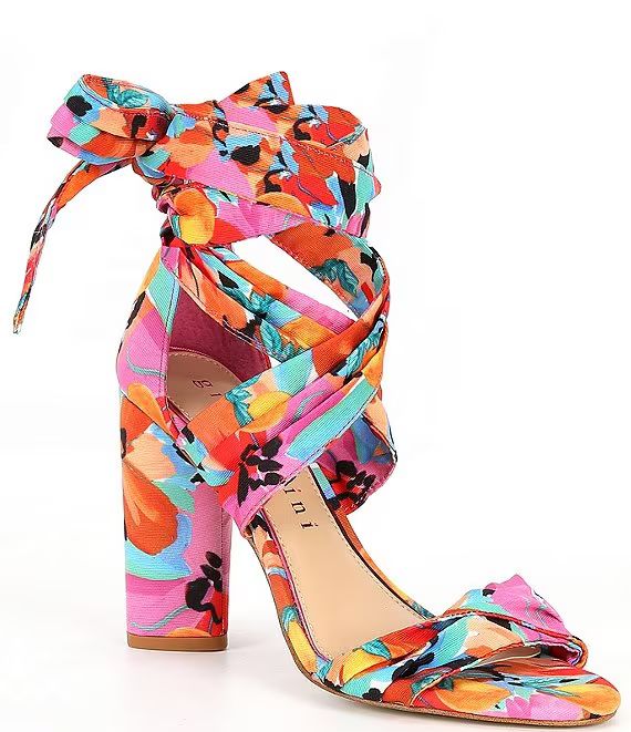 Astraahh Printed Ankle-Wrap Block Heel Dress Sandals | Dillard's
