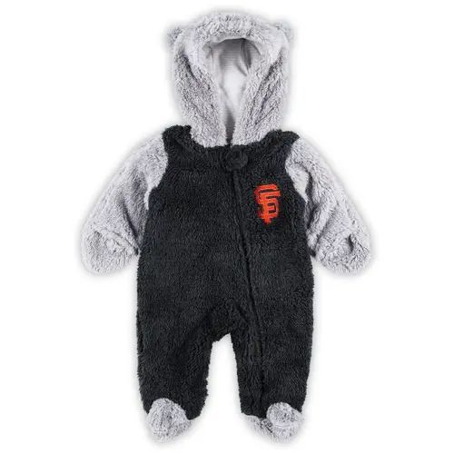 Outerstuff Newborn and Infant Black/Gray San Francisco Giants Game Nap Teddy Fleece Bunting Full-Zip Sleeper at Nordstrom, Size 6-9 M | Nordstrom