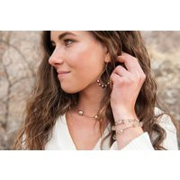 [638]Mermaid Baroque Pearl Loop Earrings/Tula Blue Rope 5 Freshwater Pearls Hand Spun Collection Sterling Silver Bohemian | Etsy (US)