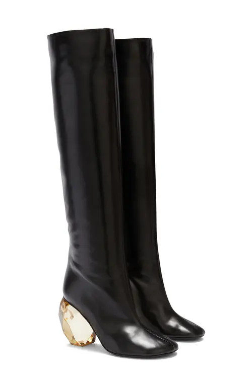 Jil Sander Jewel Heel Boot in Black/Ambra at Nordstrom, Size 7.5Us | Nordstrom