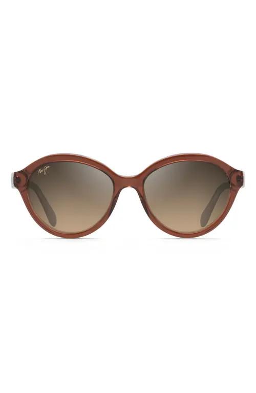 Maui Jim 55mm Mariana PolarizedPlus2® Cat Eye Sunglasses in Brown/Hcl Bronze Gradient at Nordstrom | Nordstrom