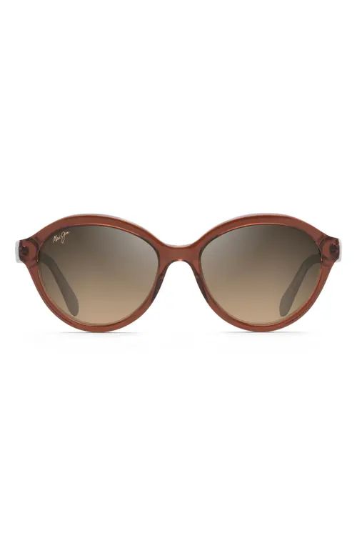 Maui Jim 55mm Mariana PolarizedPlus2® Cat Eye Sunglasses in Brown/Hcl Bronze Gradient at Nordstrom | Nordstrom