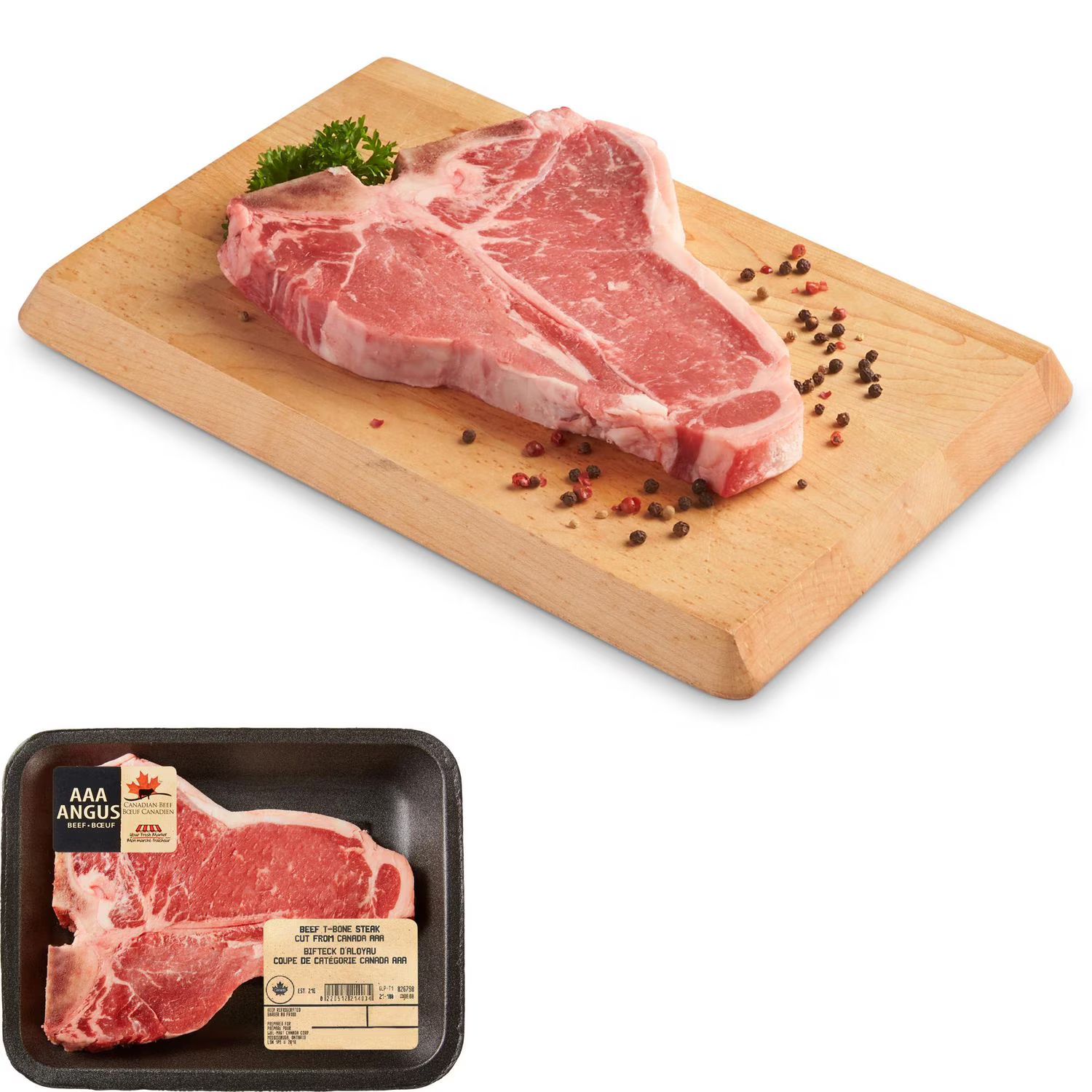 Beef T-Bone Steak, Your Fresh Market, 1 steak, AAA Angus Beef, 0.55 - 0.63 kg | Walmart (CA)