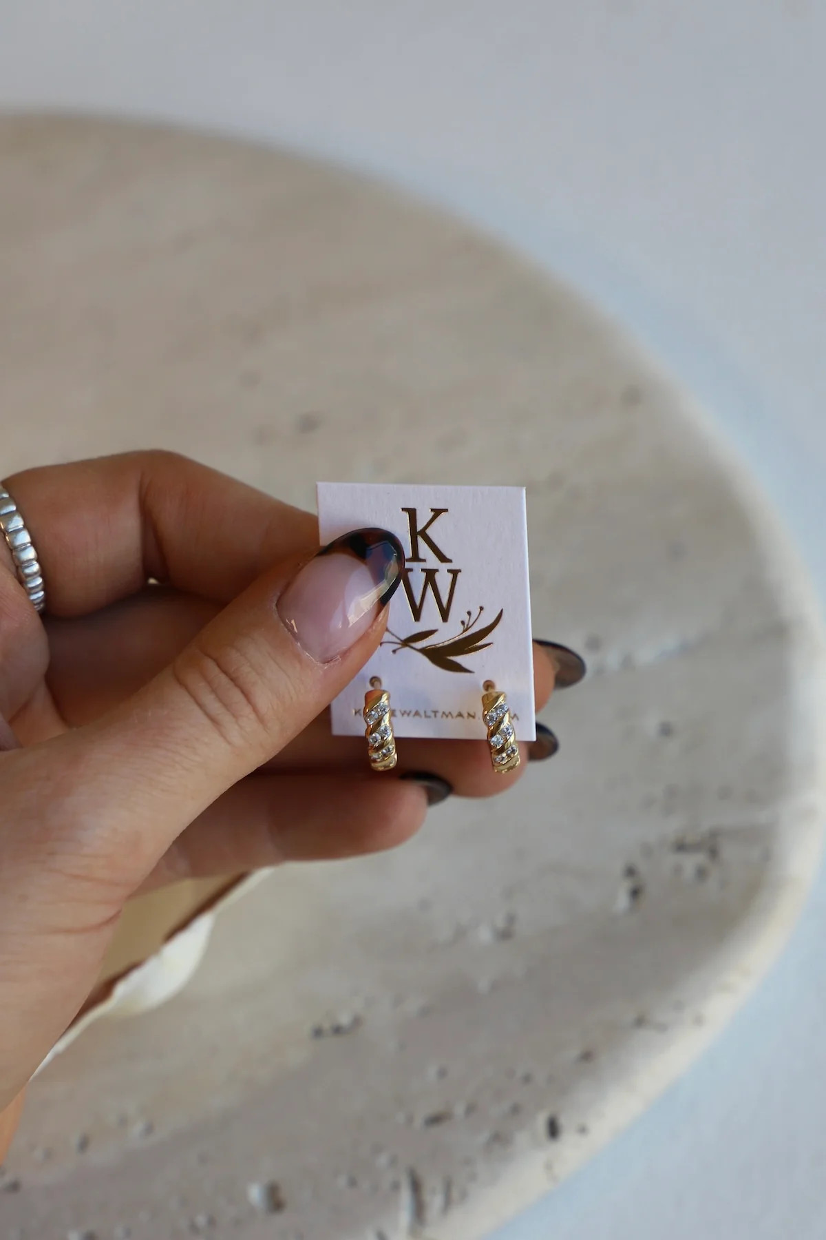 JESSIE CZ ROPE HUGGIE HOOP | Katie Waltman Jewelry