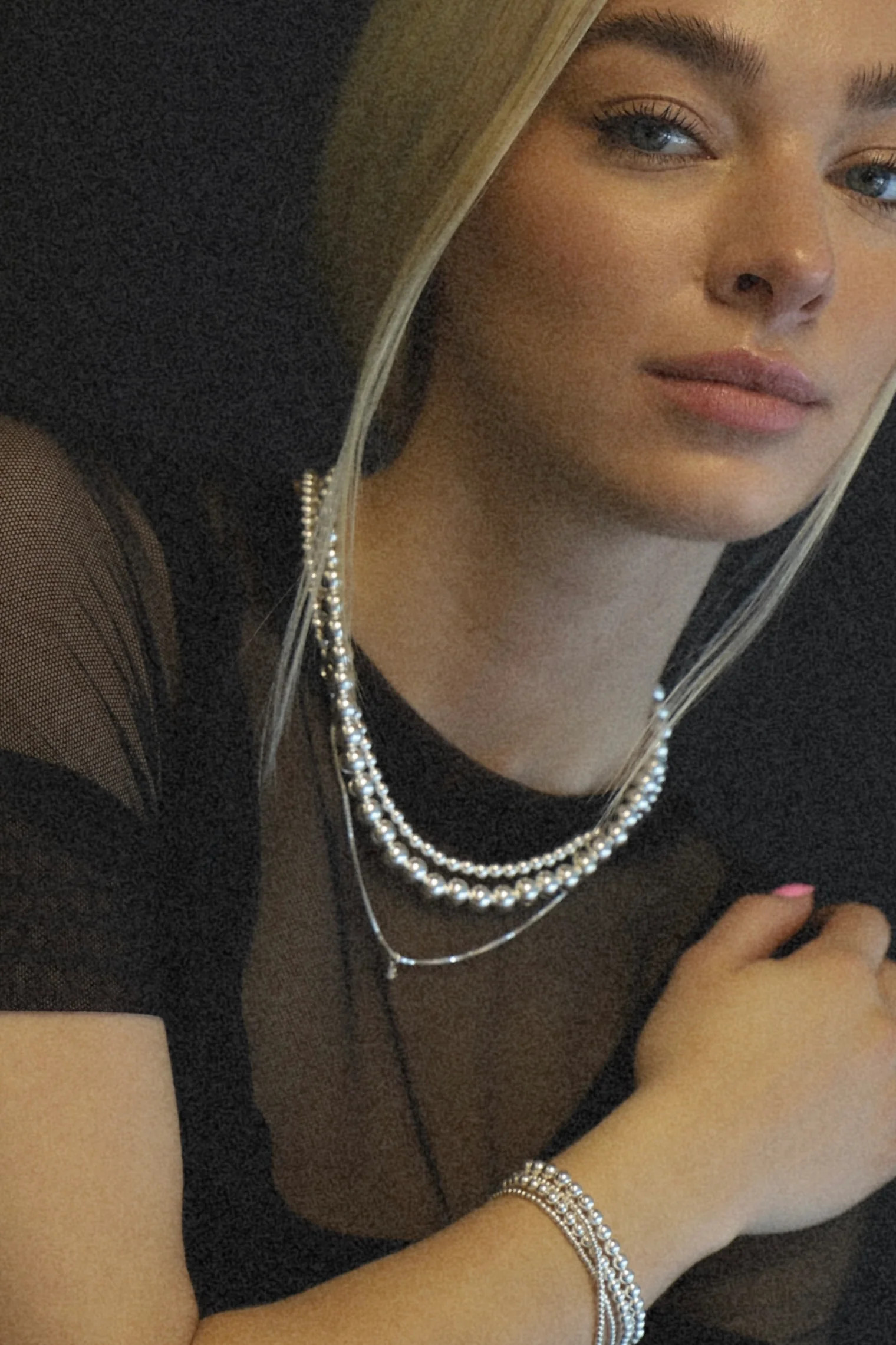 SILVER FILLED 8MM BEADED NECKLACE | Katie Waltman Jewelry