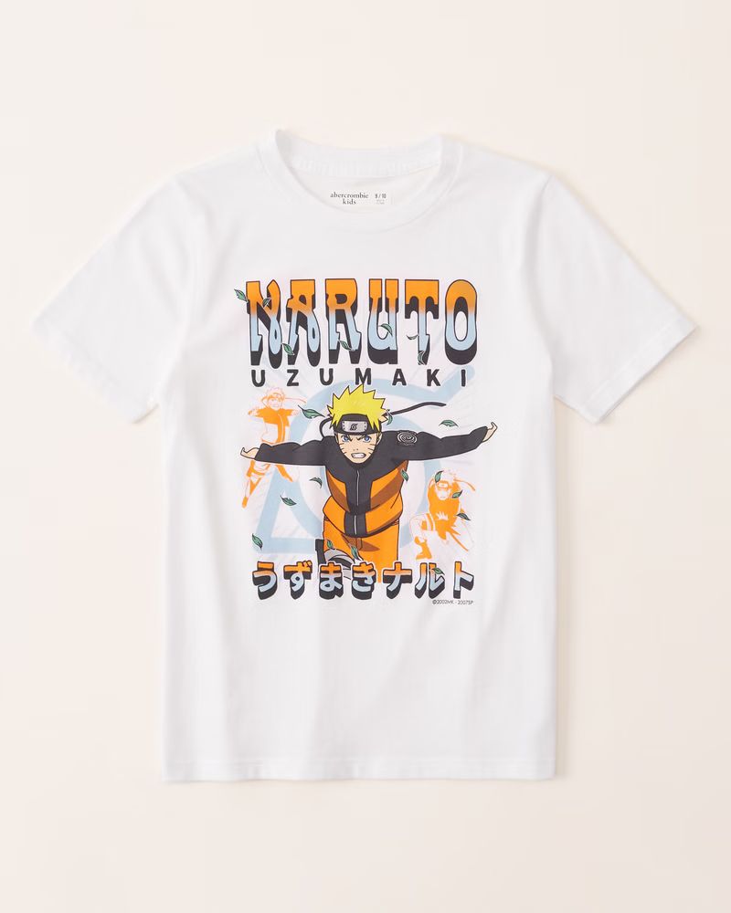 abercrombie kids boys naruto graphic tee in white with orange - size 5/6 | Abercrombie & Fitch (US)