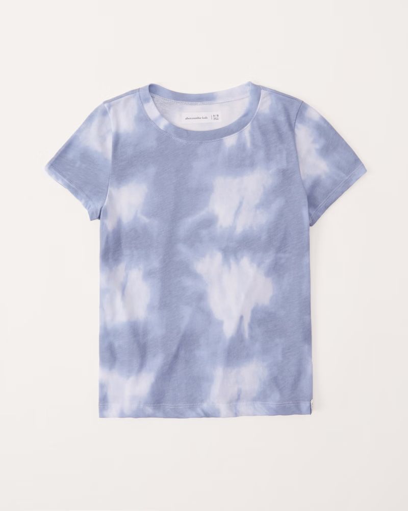abercrombie kids girls essential tie-dye short-sleeve tee in blue dye - size 7/8 | Abercrombie & Fitch (US)