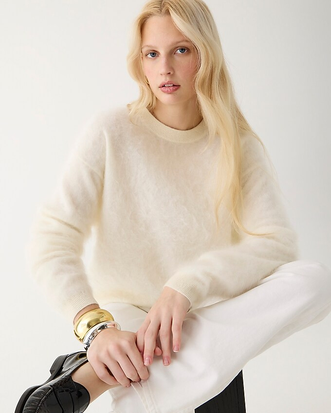 Brushed cashmere relaxed crewneck sweater | J.Crew US