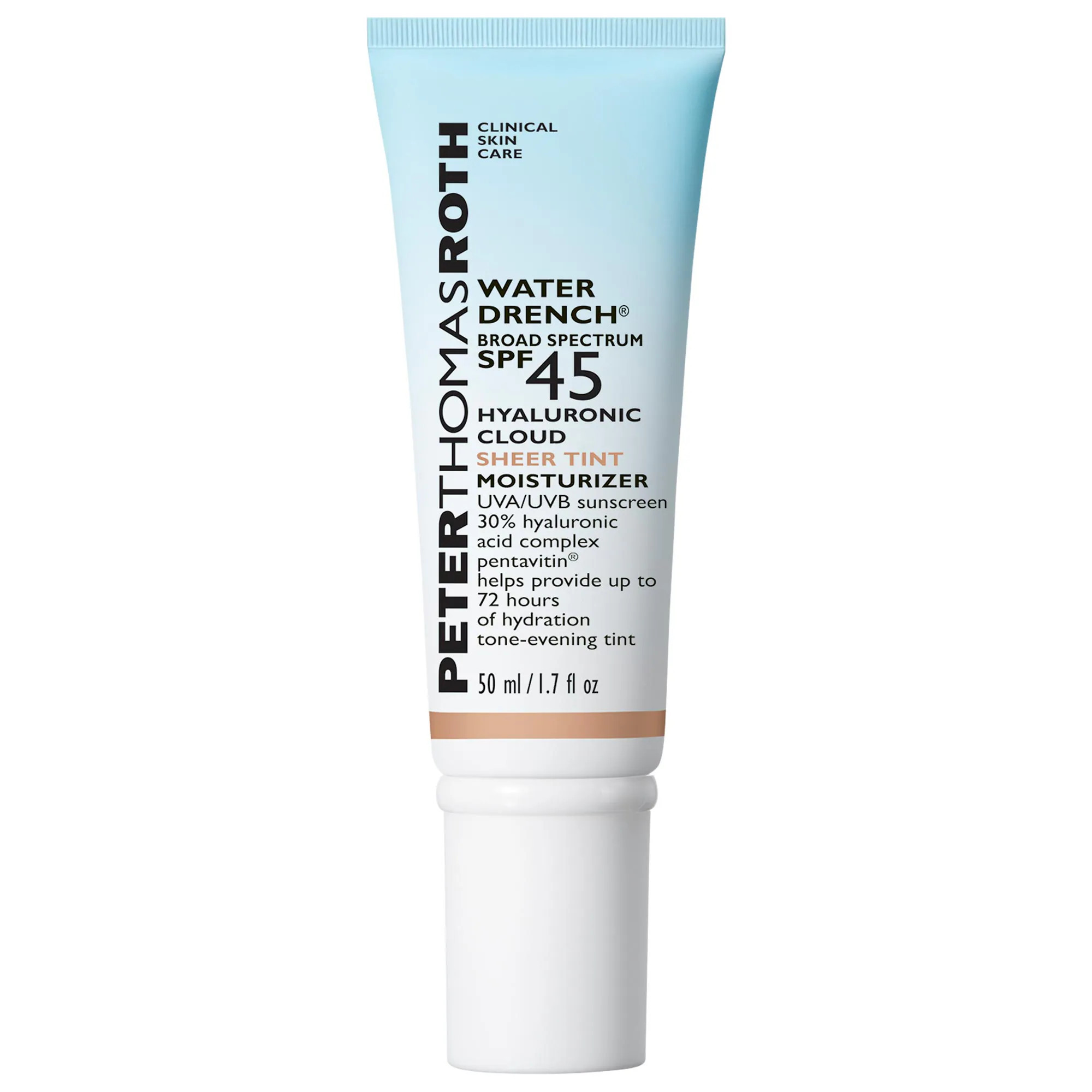 [998]Peter Thomas Roth Water Drench Hyaluronic Cloud Sheer Tint Moisturizer Broad Spectrum Sunscreen SPF 45 1.7 oz | Sephora (US)