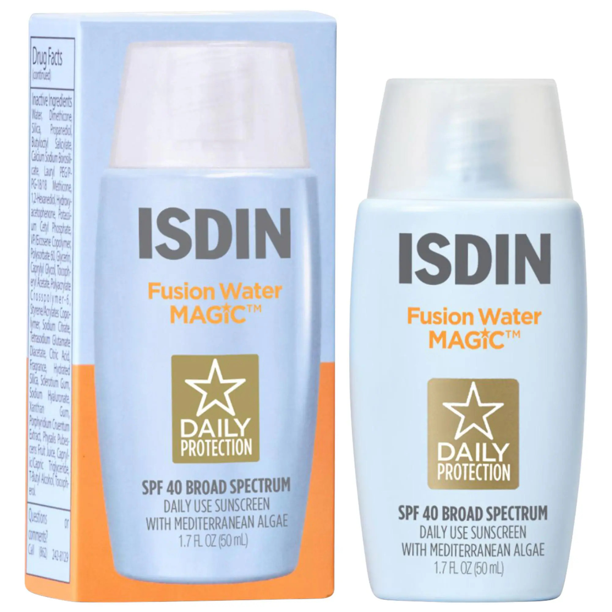 [998]ISDIN Fusion Water Magic SPF 40 Sunscreen with Hyaluronic Acid and Vitamin E 1.7 oz/50 mL | Sephora (US)