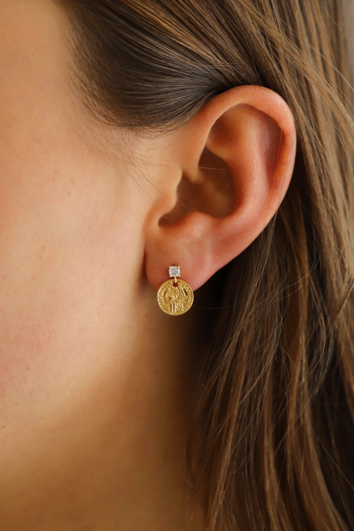 CZ COIN DROP EARRINGS | Katie Waltman Jewelry