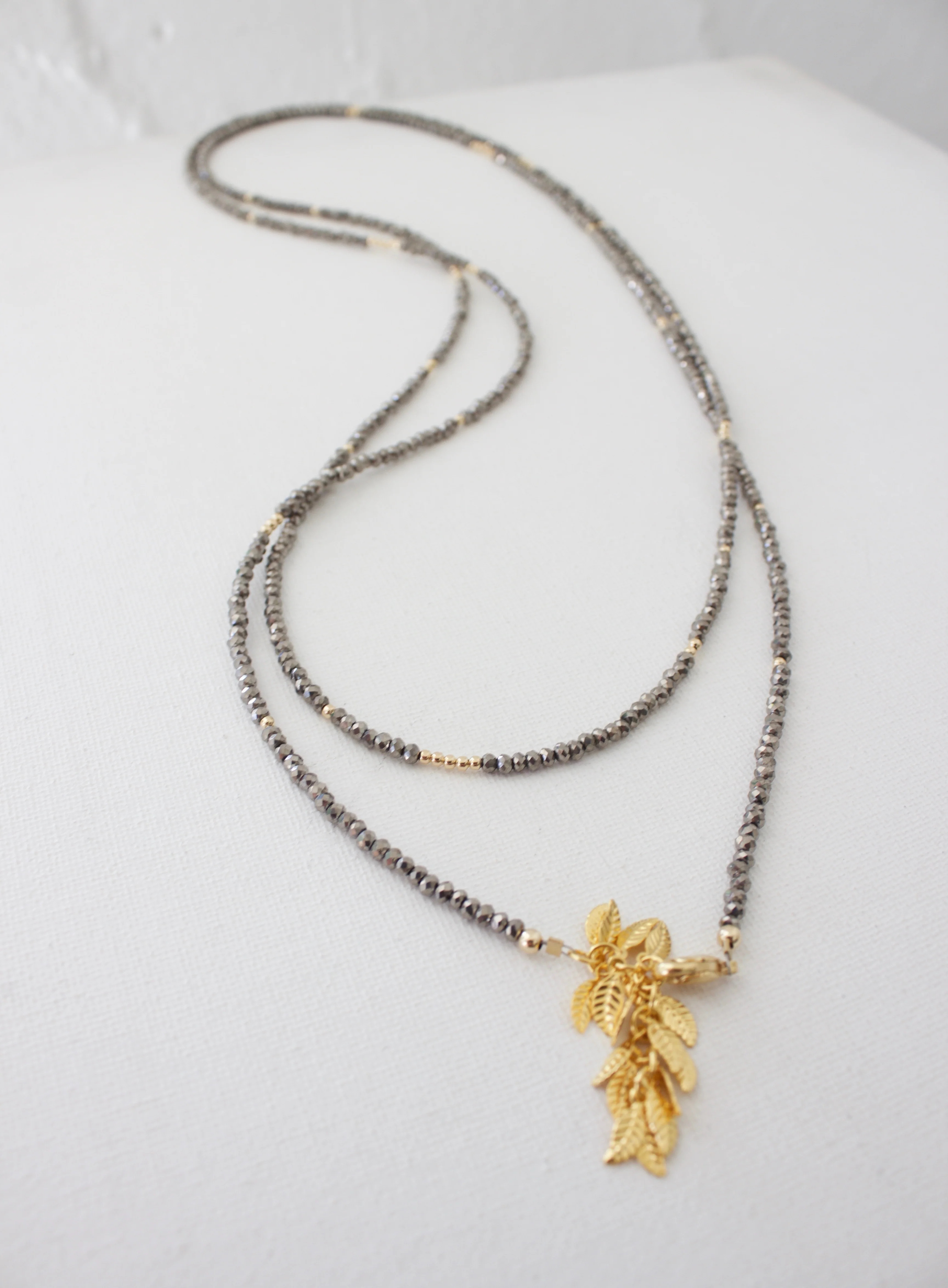 METALLIC PETITE CRYSTAL DOUBLE WRAP NECKLACE | Katie Waltman Jewelry
