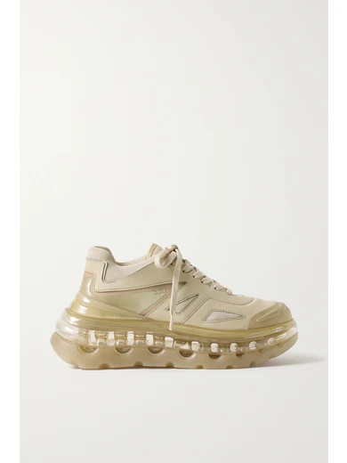 Shoes 53045 - Bump Air Faux Leather, Mesh And Neoprene Sneakers - Sand | Net-a-Porter (US)