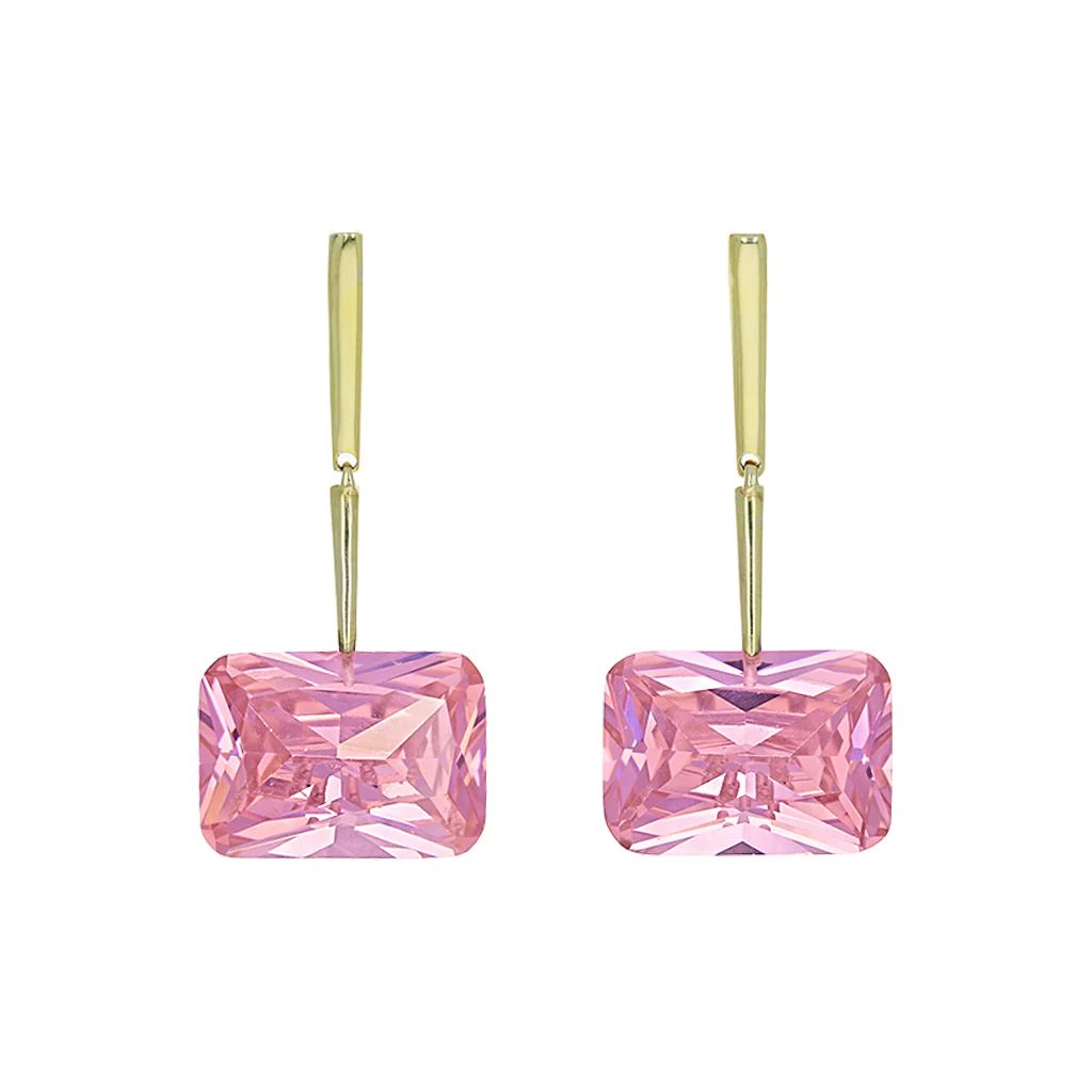 Reverse Georgette Earrings with Pink Zircons | Pave The Way Jewelry
