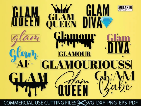 12 Glam Pack SVG Designs Glam Svg Glamour Svg Glam Queen - Etsy | Etsy (US)