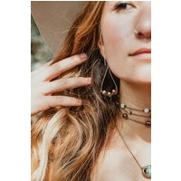 [638]Mermaid Baroque Pearl Loop Earrings/3 Freshwater Pearls Tula Blue Hand Spun Rope Sterling Silver Bohemian | Etsy (US)