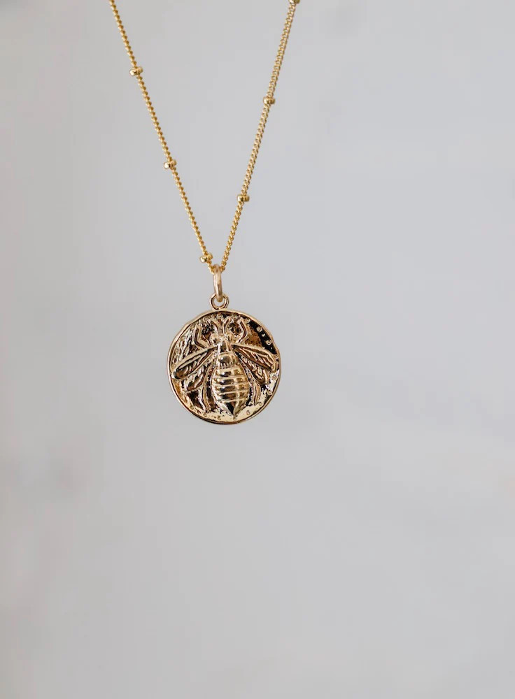 BEE MEDALLION NECKLACE | Katie Waltman Jewelry