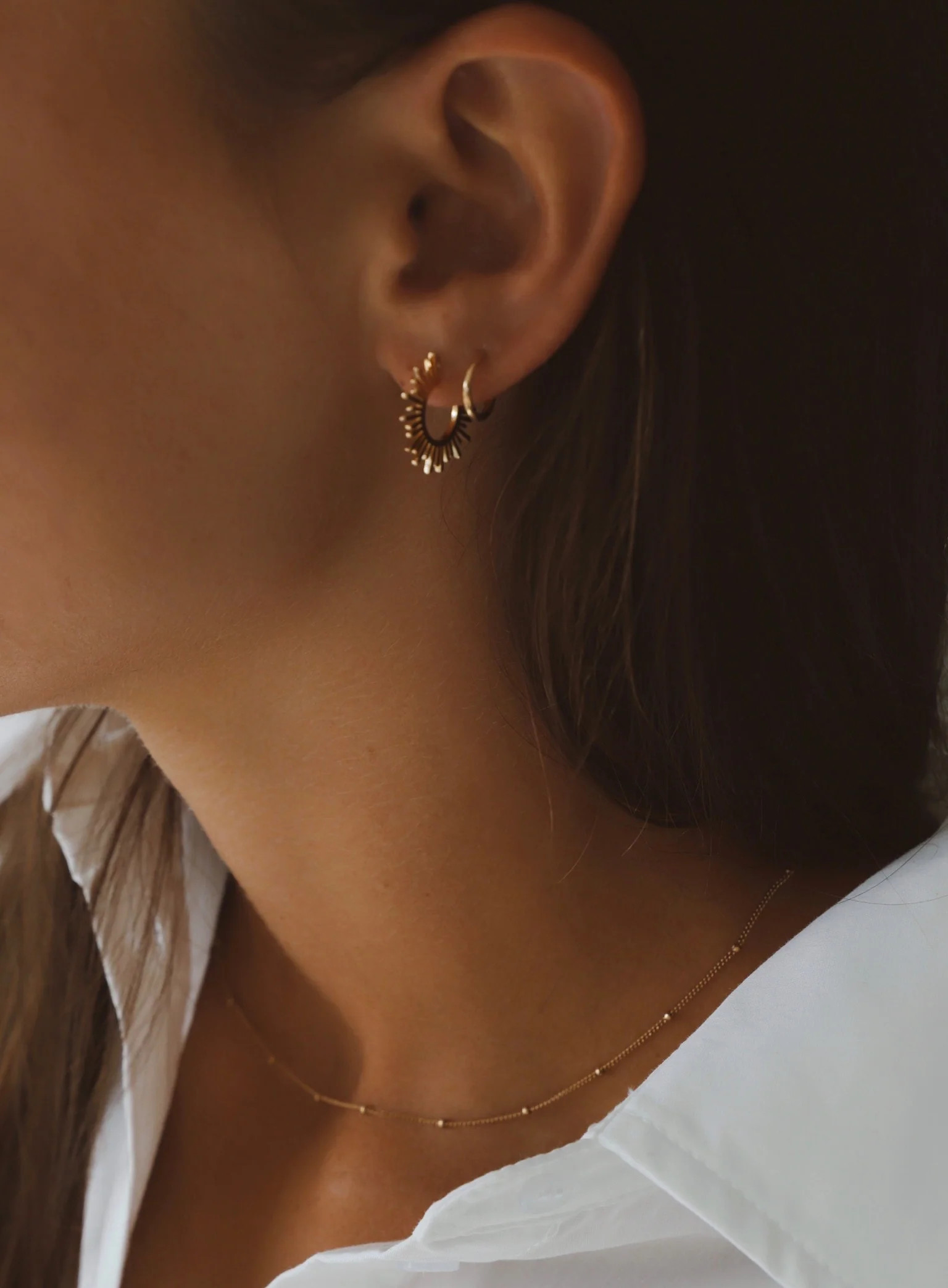 SUN SILHOUETTE HOOPS | Katie Waltman Jewelry