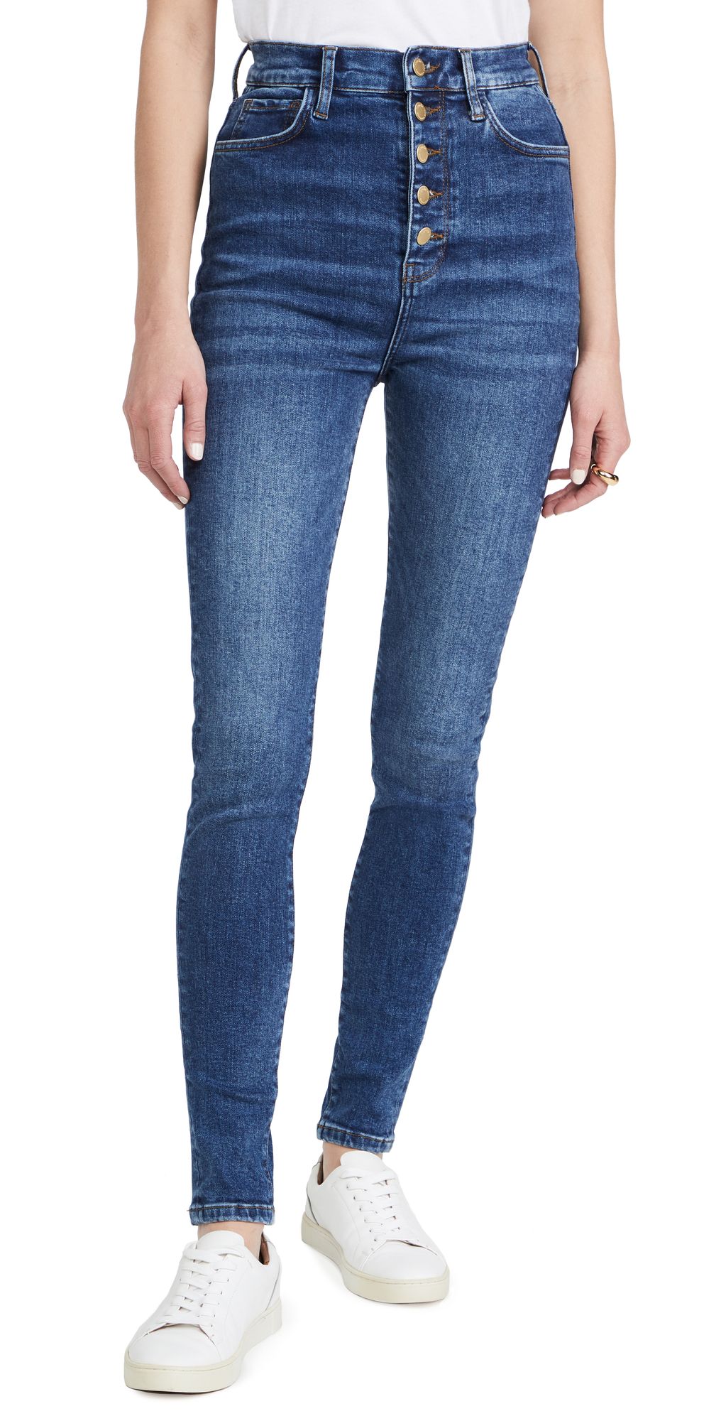 Triarchy The High Waisted Button Jeans | Shopbop