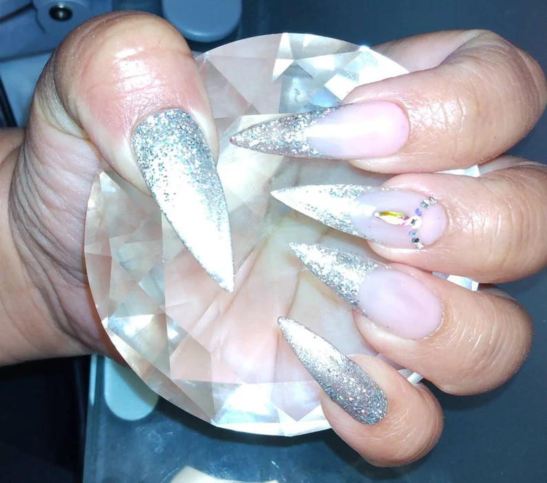 Silver Icy Queen Press on Nails - Etsy | Etsy (US)