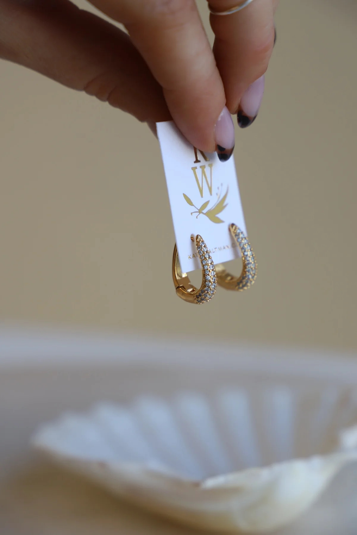 OVAL CZ HUGGIE HOOPS | Katie Waltman Jewelry