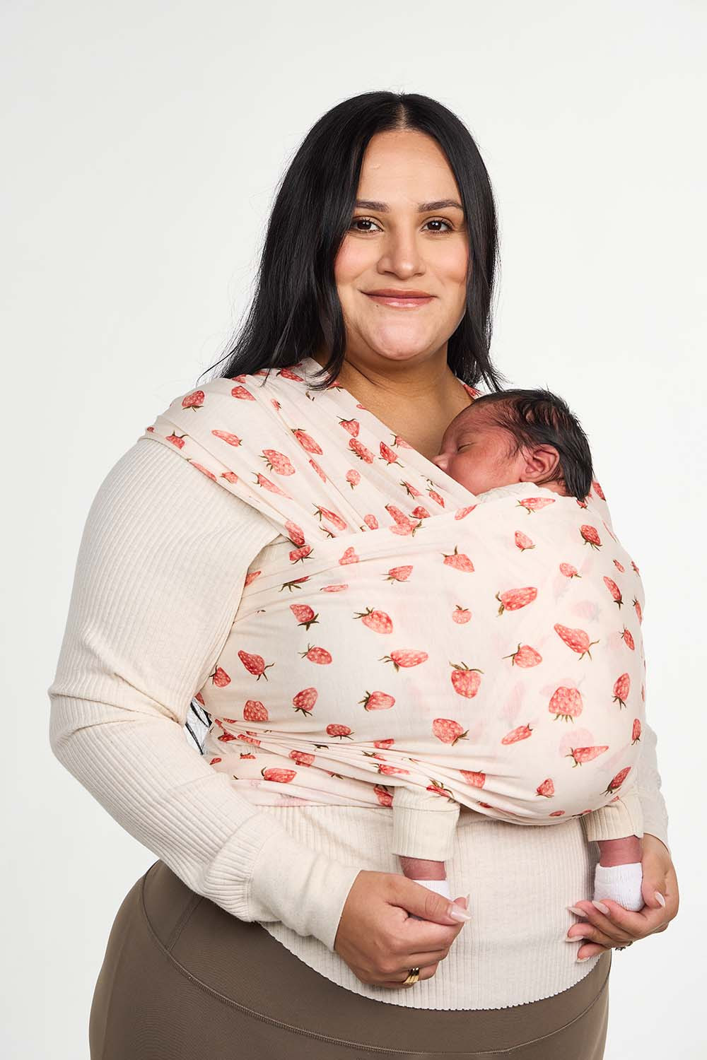 [682]Strawberry Stretchy Baby Wrap | Baby Tula