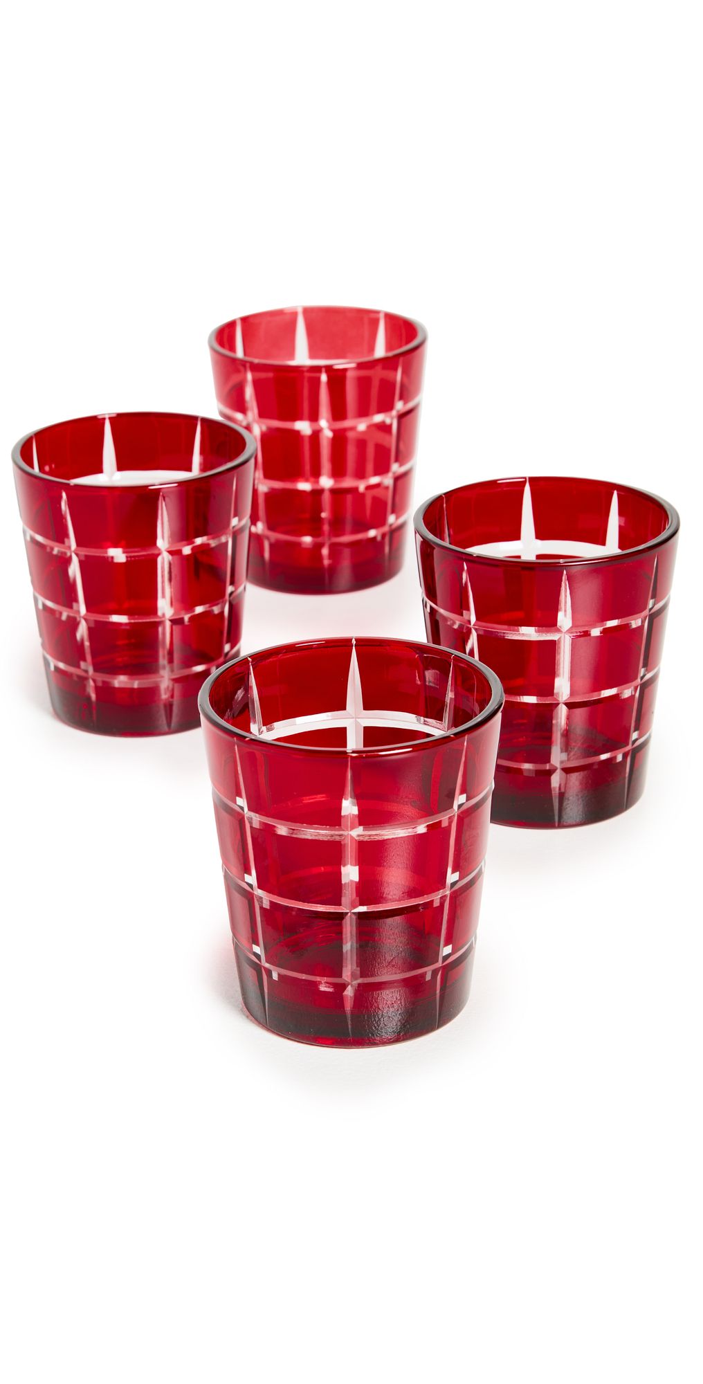 Gift Boutique Ruby Red Prism Set of 4 Hand-Cut Double Glasses | Shopbop