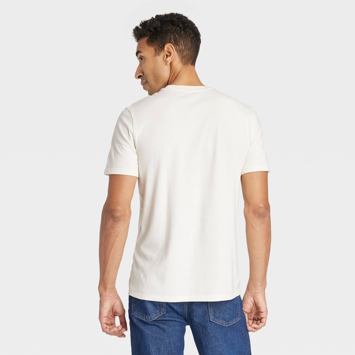 Men's Short Sleeve Crewneck T-Shirt - Goodfellow & Co™ Cream | Target