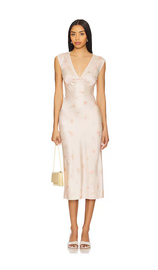 [770]Tularosa Tina Midi Dress in Blush. - size L | Revolve Clothing (Global)