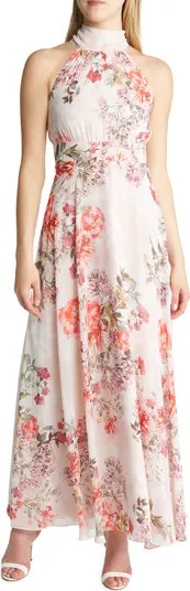 Floral Halter Neck Slim Maxi Dress | Nordstrom